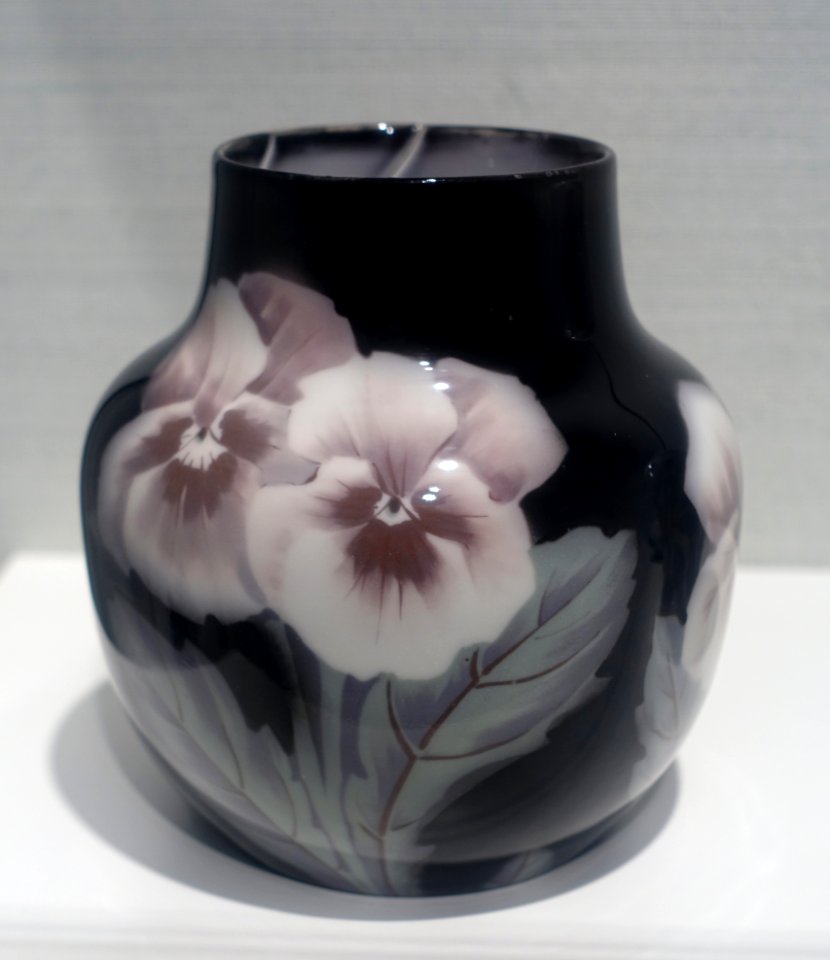 Vase with blossom decoration, by Algot Eriksson, Stockholm, c. 1905-1910, Rorstrand porcelain - Hessisches Landesmuseum Darmstadt - Darmstadt, Germany - DSC00742