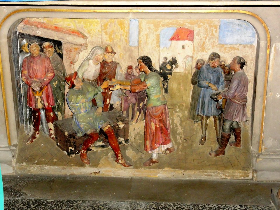 Vaucouleurs (Meuse) Église Saint-Laurent, autel Jeanne d'Arc, détail