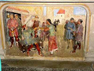 Vaucouleurs (Meuse) Église Saint-Laurent, autel Jeanne d'Arc, détail