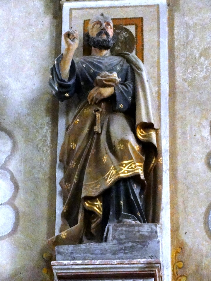 Vaucouleurs (Meuse) Église Saint-Laurent, statue Saint Pierre
