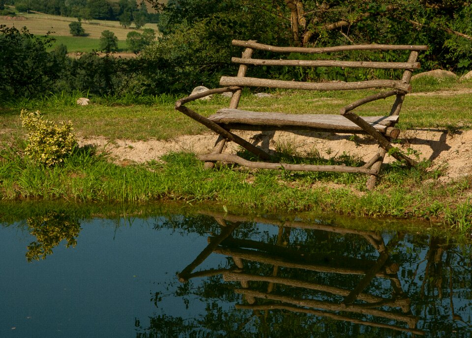 Bench reflections nature