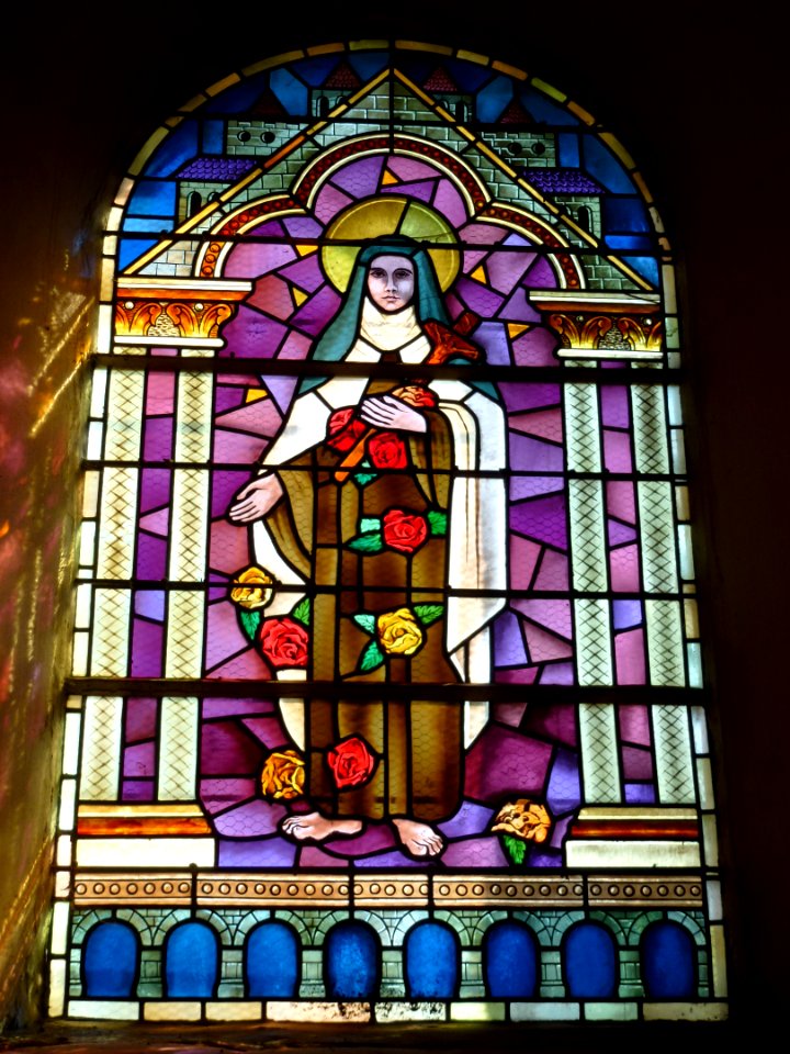 Vaux-Villaine (Ardennes) Église Saint-Remi, vitrail Sainte Thérèse de Lisieux