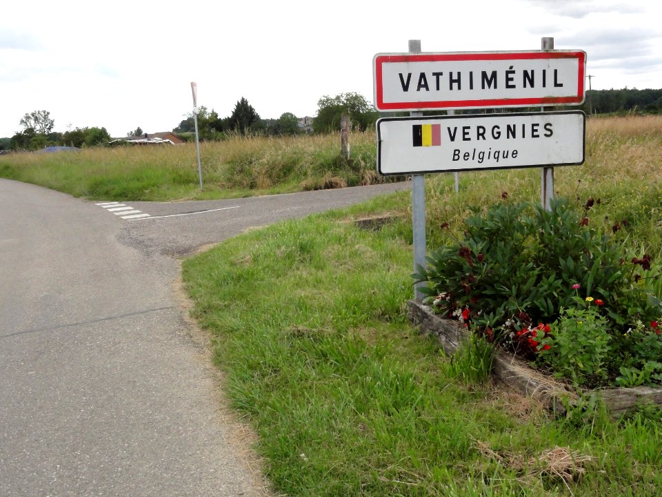 Vathiménil (M-et-M) city limit sign