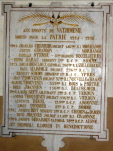 Vathiménil (M-et-M) église, plaque monument aux morts
