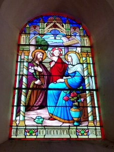 Vaux-Villaine (Ardennes) Église Saint-Remi, vitrail Sainte Famille