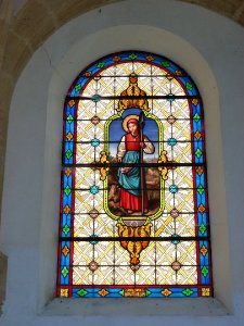 Vaux-Villaine (Ardennes) Église Saint-Remi, vitrail Sainte Germaine de Pibrac
