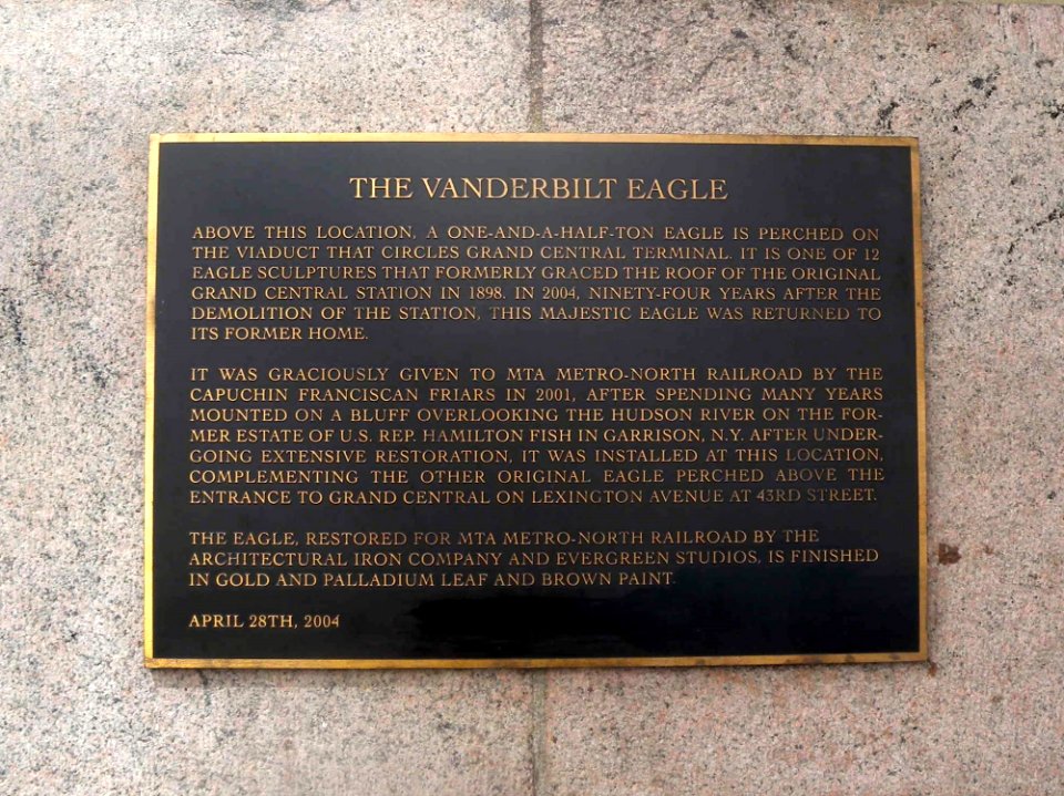 Vanderbilt Eagle plaque jeh