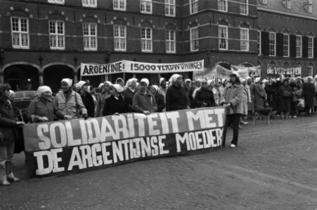 Vandaag op Binnenhof in Den Haag gedemonstreerd uit solidariteit met de zgn. Dwa, Bestanddeelnr 931-0896