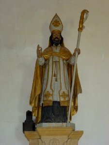 Vaux-Villaine (Ardennes) Église Saint-Remi, statue Saint Eloi