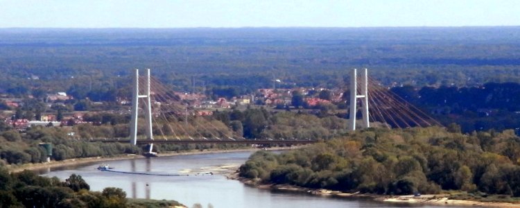 Varsovio, Siekierki-ponto, de sur la kulturpalaco, 1