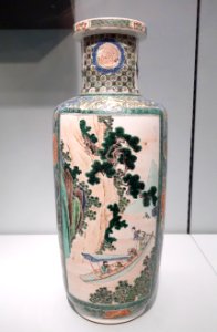 Vase illustrating The Red Cliff poem, China, Jingdezhen, Jiangxi province, Qing dynasty, Kangxi emperor, porcelain with overglaze enamel - Asian Art Museum of San Francisco - DSC01632