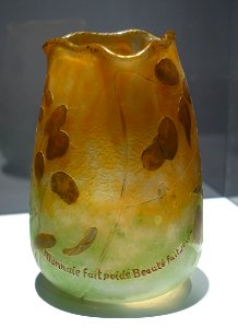 Vase 'Monnaie du Pape', designed by Jacques Gruber, made by Daum Freres & Cie., Nancy, 1894-1896, glass - Bröhan Museum, Berlin - DSC03976 photo