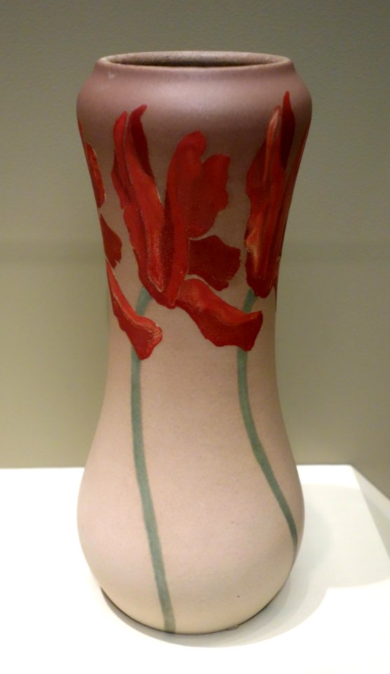 Vase, Valentien Pottery, Albert Robert Valentien decorator, 1911-1914, glazed earthenware - Cincinnati Art Museum - DSC04527