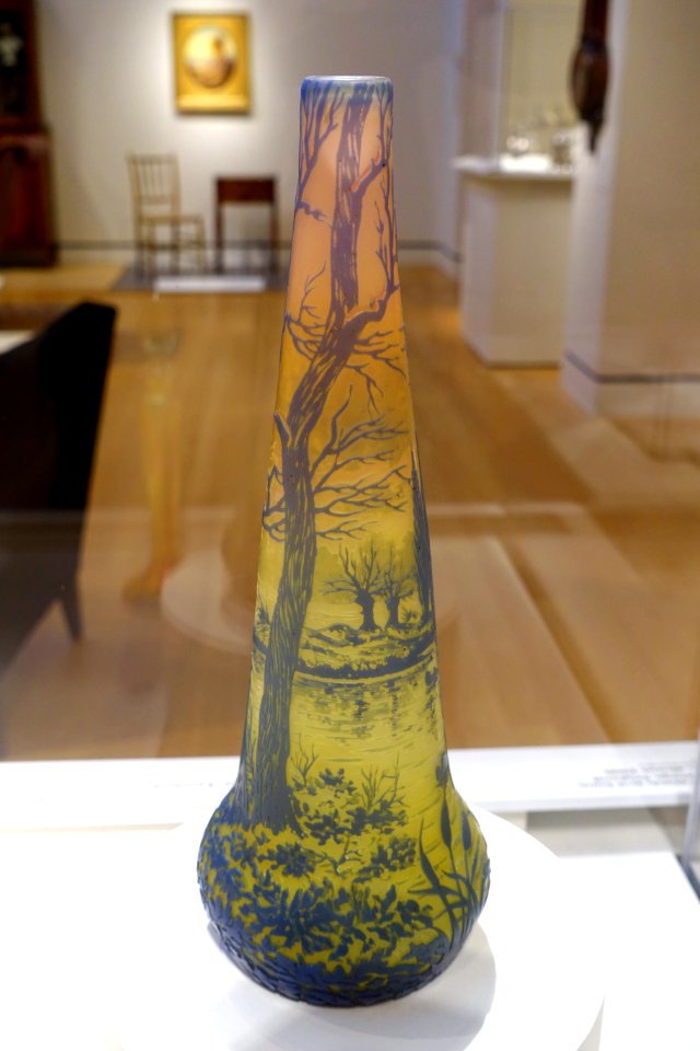 Vase, Thomas Webb and Sons, Stourbridge, England, c. 1900, cameo-cut blown glass - Peabody Essex Museum - DSC07288