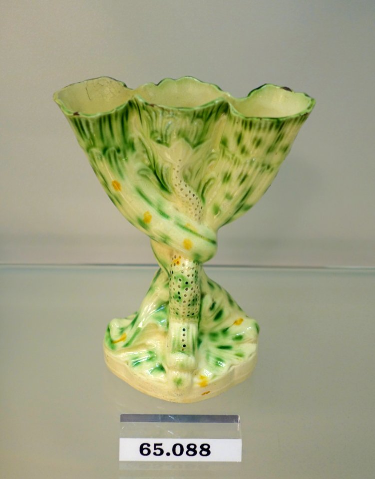 Vase, Staffordshire, England, 1770-1780, creamware, underglaze metallic oxide, HD 65.088 - Flynt Center of Early New England Life - Deerfield, Massachusetts - DSC04526