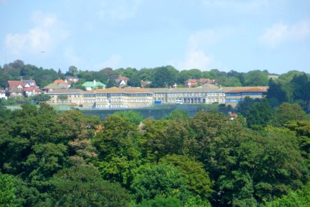 Varndean School, Stringer Way, Brighton (August 2013, seen from from Highcroft Villas, Prestonville)