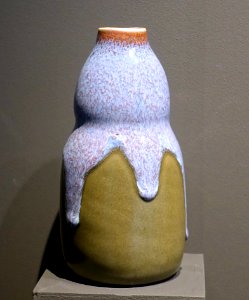 Vase by Jakob Julius Scharvogel, 1901-1911, earthenware, glaze - Museum Künstlerkolonie Darmstadt - Mathildenhöhe - Darmstadt, Germany - DSC06185