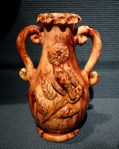 Vase by Anthony N. Baecher, Winchester, West Virginia, 1870-1887, glazed earthenware - Brooklyn Museum - DSC09550