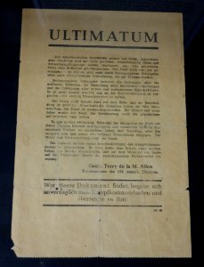 Ultimatum issued by General Terry de la M. Allen, World War II - Fort Devens Museum - DSC07173