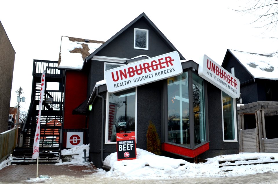 Unburger gourmet burger restuarant in Winnipeg Manitoba