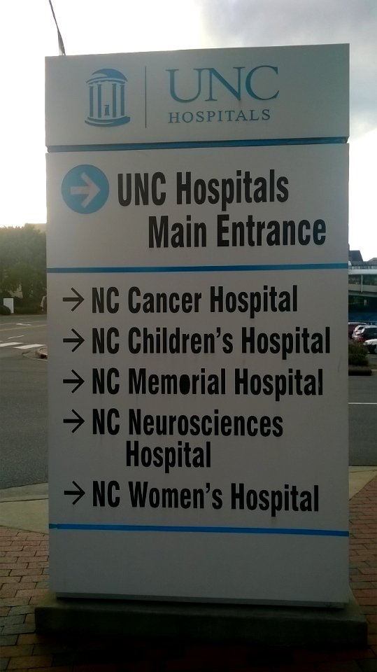 UNC Hospitals Road Sign 20140927