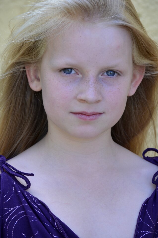 Eyes long hair blond