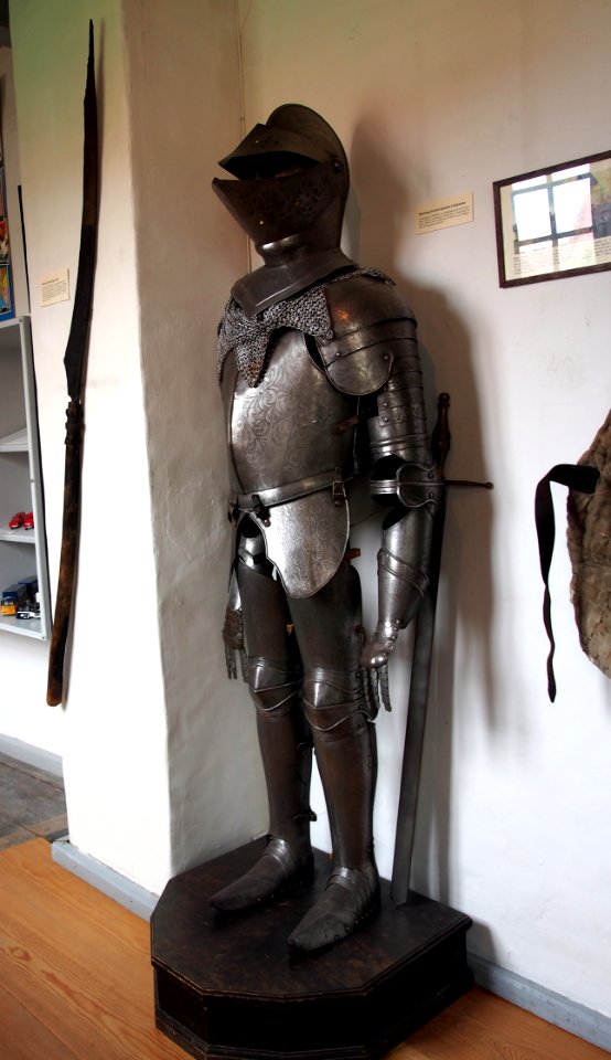 Ulriksholm suit of armour atSaddle maker workshop at the Farvergården Museum in Kerteminde