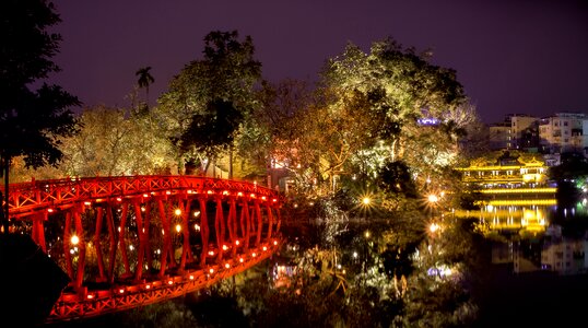 Vietnam evening lights scenery photo