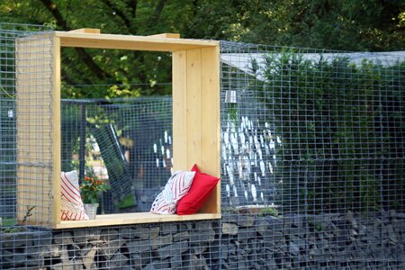 Bench into the garden decoration