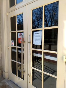 UIUC Library COVID sign