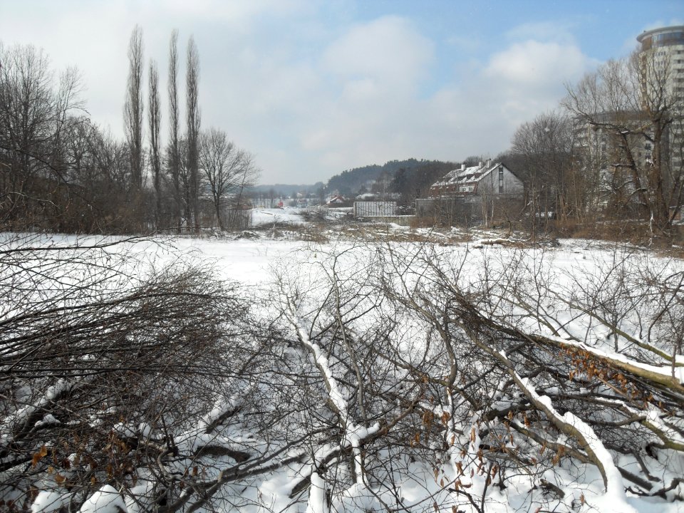 Ulica Słowackiego w Gdańsku podczas przebudowy - luty 2011
