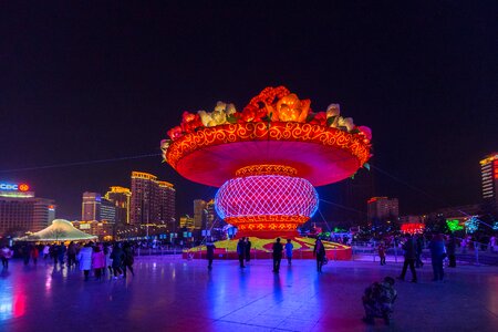 Chinese new year xining center square lantern baskets photo