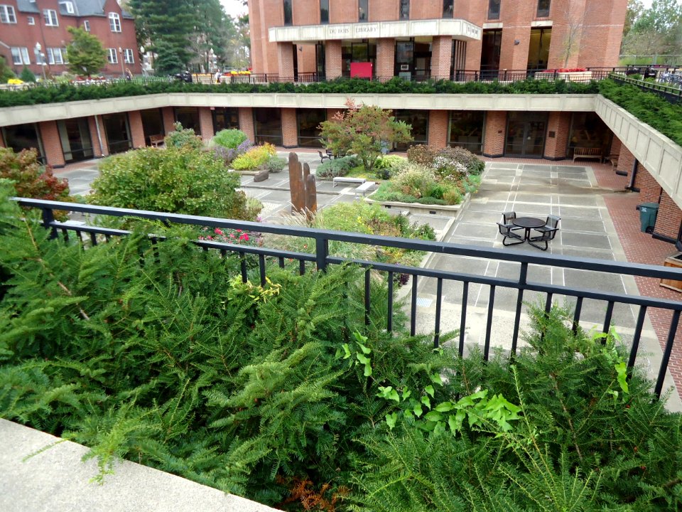 University of Massachusetts at Amherst courtyard near DuBois library
