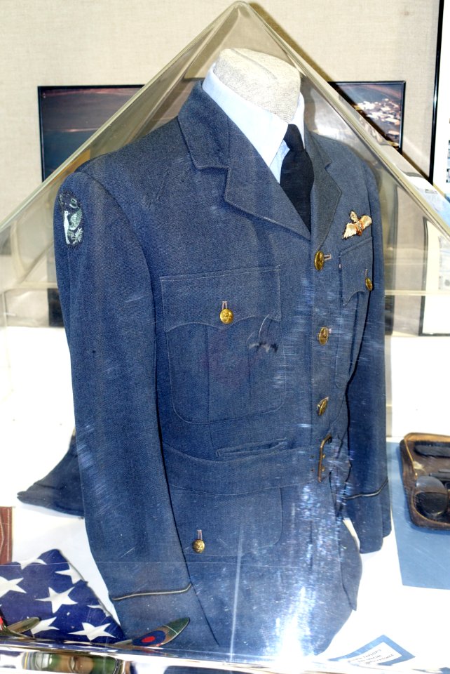 Uniform, RAF Squadron 121 (American Eagle Squadron), World War II, owned by Benjamin A. Taylor, view 1 - Oregon Air and Space Museum - Eugene, Oregon - DSC09889