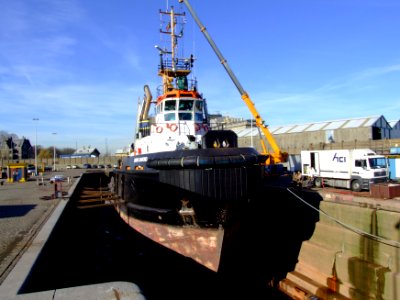 Union Diamond IMO 9220548 p2 in the drydocks at Antwerp, Belgium 07-Feb-2008