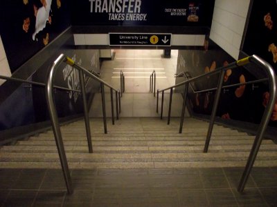Union Station stairs to University line