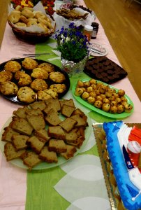 Unitarian church Sunday spread after service