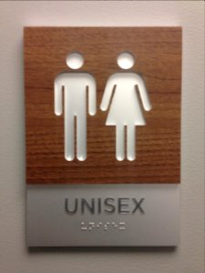 Unisex bathroom sign