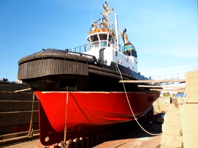 UNION HAWK - IMO 9406439 - Callsign ORPQ in droogdok, Port of Antwerp pic1