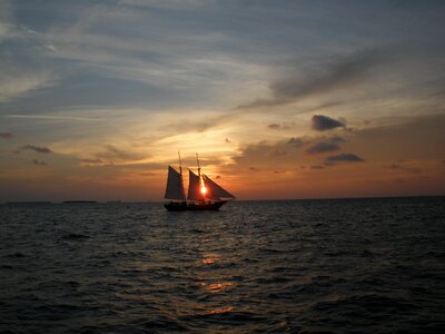 Key west florida sunset schooner photo