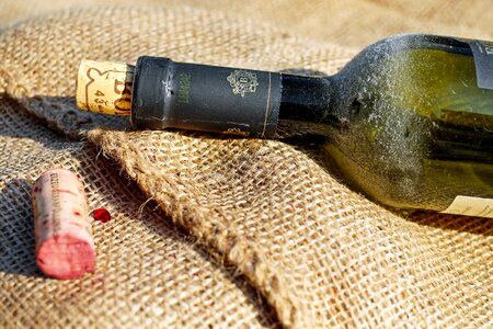 Old wine bottle bottleneck cork