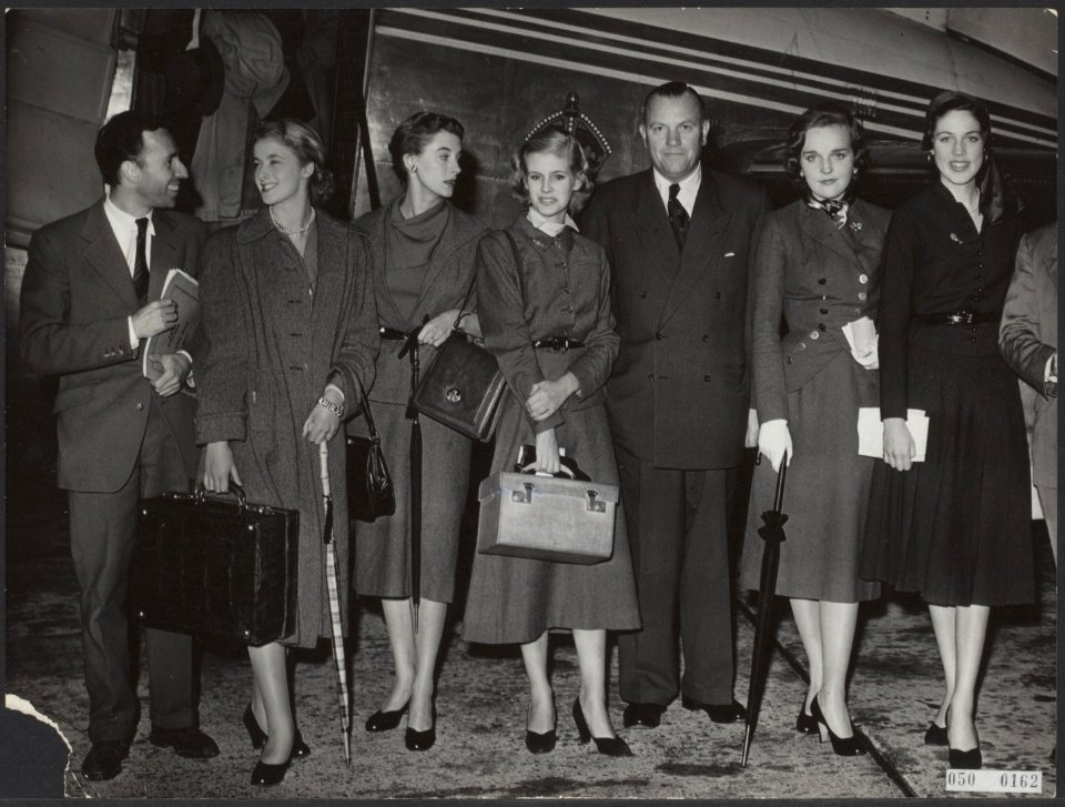 UIt Londen arriveerden op Schiphol, vijf Engelse mannequins met de Nederlandse c, Bestanddeelnr 050-0162