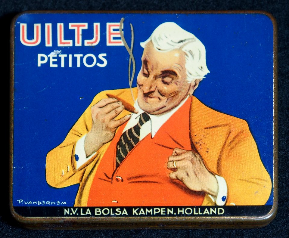 Uiltje Petitos sigarenblikje, NV La Bolsa Kampen, foto 1