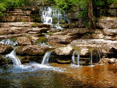 Swaledale yorkshire brown waterfall