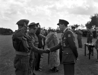 Uitreiken onderscheidinge door koningin Wilhelmina te Assen, Bestanddeelnr 901-9040