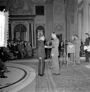 Uitreiking onderscheiding Prins Bernhard Koninklijk Paleis Amsterdam, Bestanddeelnr 905-6903