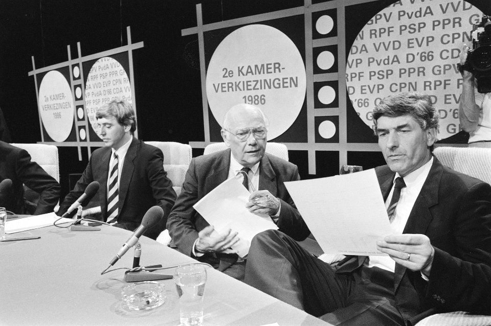 Uitslagen Nijpels, den Uyl en Lubbers in NOS-studio, Bestanddeelnr 933-6624