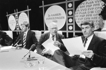 Uitslagen Nijpels, den Uyl en Lubbers in NOS-studio, Bestanddeelnr 933-6624