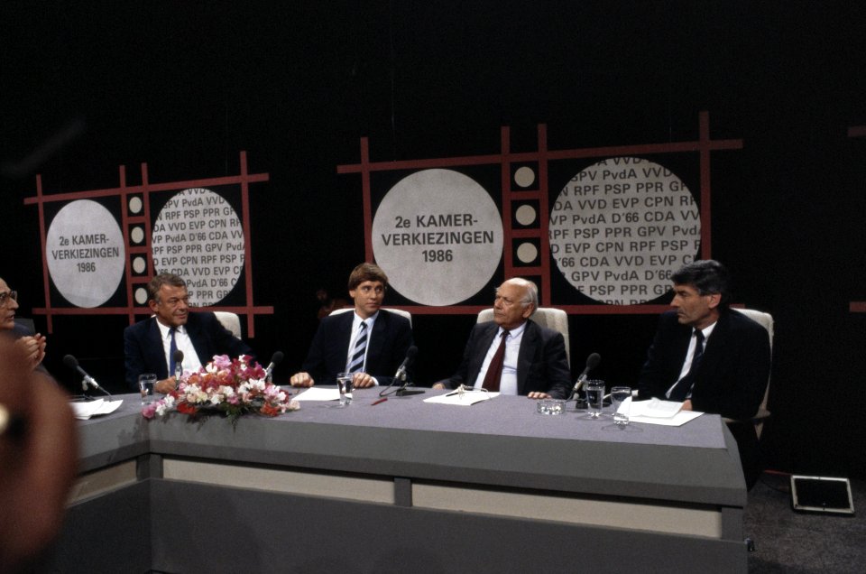 Uitslag Tweede Kamer verkiezingen 1986 v.l.n.r. lijsttrekkers van Mierlo, Nijpe, Bestanddeelnr 253-8961