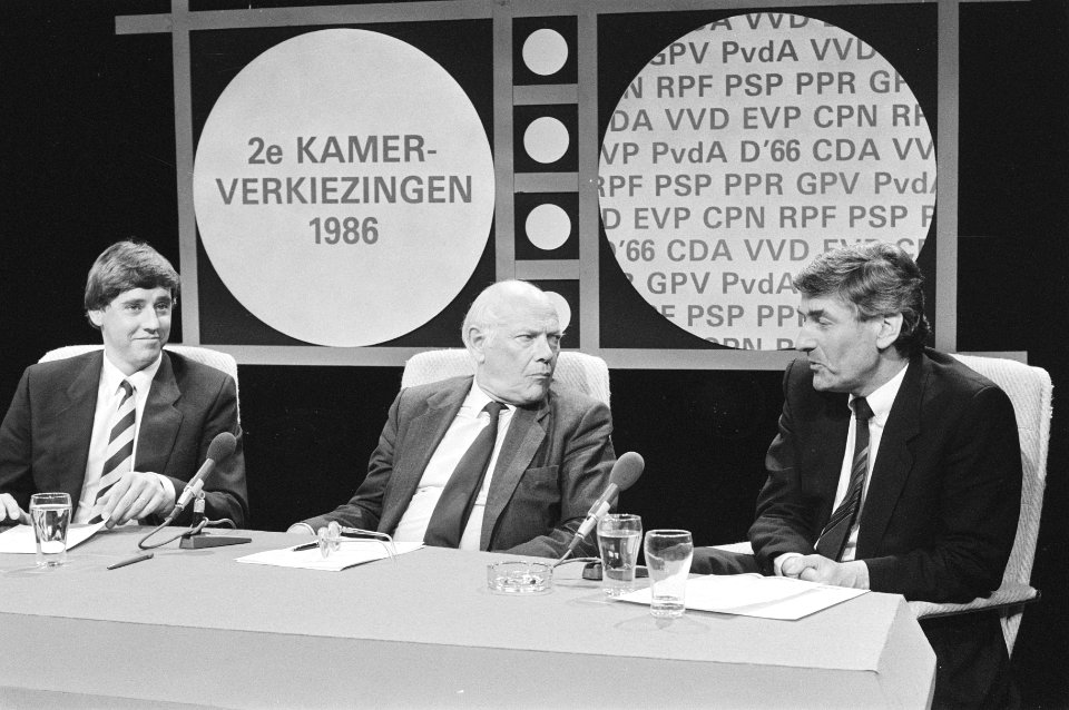 Uitslagen Nijpels, den Uyl en Lubbers in NOS-studio, Bestanddeelnr 933-6625